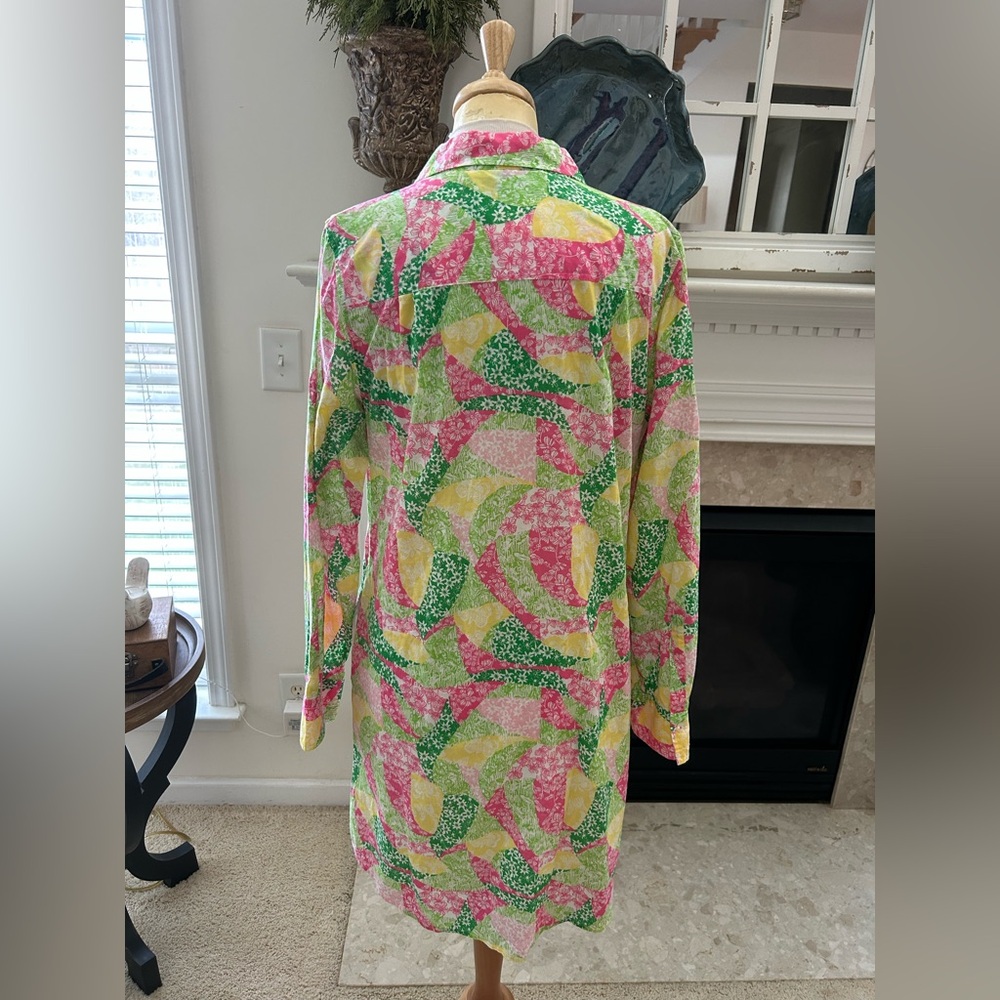Lilly Pulitzer Vintage Multi Patchwork Shirt Dress - image 8